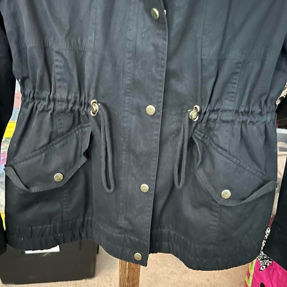 Love Tree Hooded Jacket w/ Faux Fur Trim | Black | Medium - Picture 4 of 8